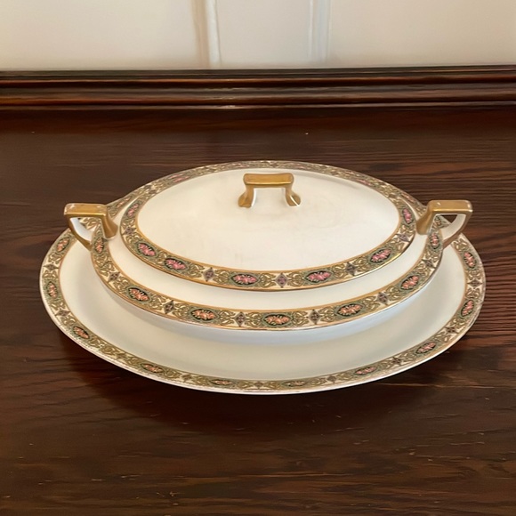 Homer Laughlin Vandemere Oval Lidded Vegetable Serving Bowl & Platter - Picture 2 of 14